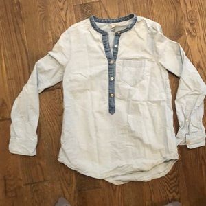 J. Crew denim accent blouse